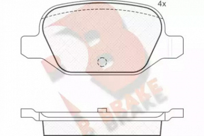 R BRAKE rb1501 -  Комплект тормозных колодок, дисковый тормоз
